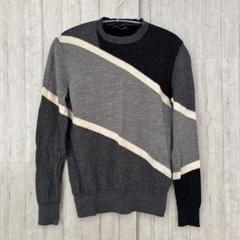 EMPORIO ARMANI ライン ニット セーター S グレー - メルカリ