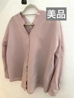 リネン風　ドロップショルダー　シャツ　ブラウス　Vネックのサムネイル