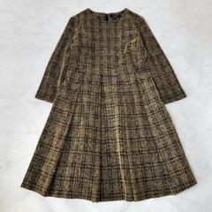 Demi-Luxury BEAMS ツイード プリーツ タック ワンピース M