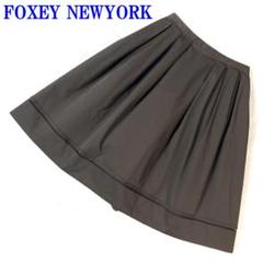 T★新品　Foxey Newyork　38　イリプスフレアースカート フォクシーニューヨーク FOXEY フレアスカート タック入り 膝下