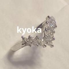 ￼ #￼13号￼☆匿名配送プラチナPt900ダイヤモンドリングV字ヴィンテージ品