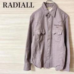 RADIALL 10's WOOL 杢グレー ウエスタンシャツ 刺繍