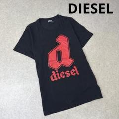 DIESEL ディーゼル 半袖 Tシャツ プリント デカロゴ ブラック L
