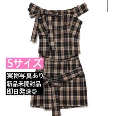 andmary Dafne check set up brown - メルカリ