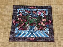 龍と花の刺繍布 正方形 多色