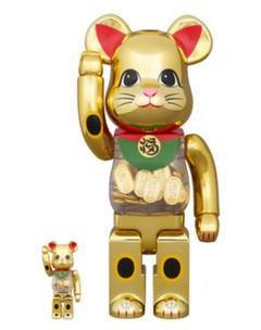 BE@RBRICK 招き猫 小判 開運 弍 金メッキ 100％ & 400％のサムネイル