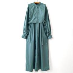 美品 アダムエロペ ブザムライクベストセットワンピース リボン オーバーサイズ