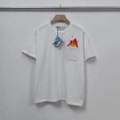 LOEWE Mサイズ ホワイト Tシャツ 炎の刺繍