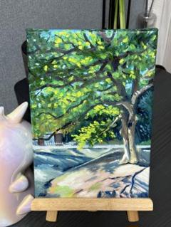 韓国ブランド通販サイト 油絵 手描き 大樹」 風景画 メルカリ - 油彩画 原画 絵画