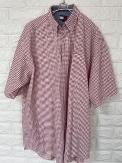 Tommy Hilfiger 半袖シャツ ホワイト/レッドチェック Lサイズ