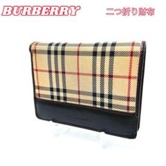 バーバリー　未使用に近い　レザーノバチェック　ジップウオレット　ユニセックス BURBERRY 未使用品▽BURBERRY バーバリー ロゴ刻印入り ノバ