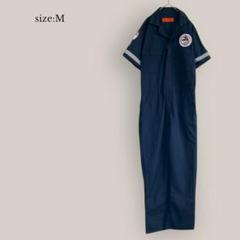 USED USA製 つなぎ　オールインワン　長袖　ネイビー　メンズ　M