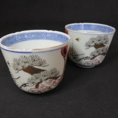 人気新品 蕎麦猪口 向付 メルカリ - 大正 明治 松竹梅 金彩 色絵付 2客 工芸品