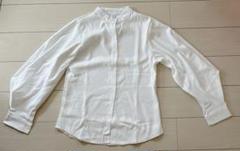 Lサイズ　シャツ レディース レトロ パフスリーブ 長袖 着痩せ 体型カバー