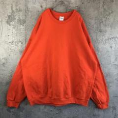 Y5264古着　トレーナー　スウェット　オレンジ　無地　90s Y2K