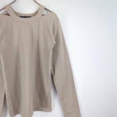 美品 アクアヒストリー 肩出しリブニットカットソー レディース トップス 古着