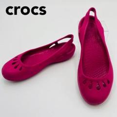 crocs フラットシューズ マリンディ ラバー 7 ピンク