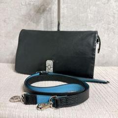 猫　ADMJ ショルダーバッグ 2way アールデコ スワロフスキー 美品 ADMJ ショルダーバッグ アールデコ スワロフスキー レザー