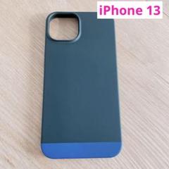iPhone 13 ケース　ブルー　青　ブラック　黒　バイカラー