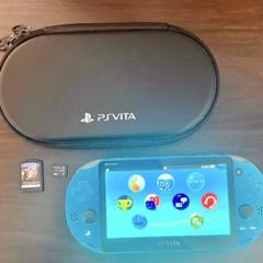 PS Vita 本体 ブルー SDカード・ケース　ソフト　マインクラフト付き