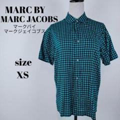 【a571】マークバイ マークジェイコブス 半袖 ギンガムチェック シャツ XS