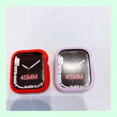 ☆AppleWatchシリーズ7 45mm 赤色 紫色 2個セット カバー