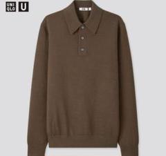 UNIQLO U メリノブレンドポロニット　カーキ　M