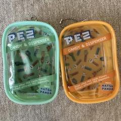 PEZ ペッツ　推し活 クリアポーチ 2個セット オレンジ　グリーン