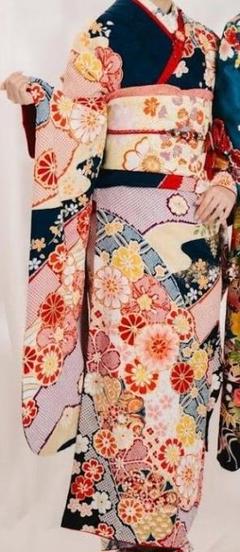 Y2672◇美品 正絹 金駒刺繡 成人式 トールサイズ 振袖 着物