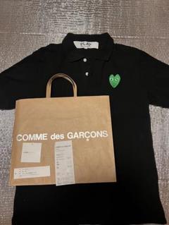 COMME des GARÇONS ブラック ポロシャツ ハートロゴ