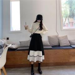 ★大人気 ロング プリーツ スカート ブラック 黒 フリーサイズ★