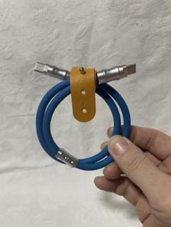 タイプc ケーブル 100w シリカゲル素材　c ケーブル 0.5m カラー青