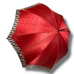 希少✨️ FENDI フェンディ 長傘 ズッカ柄 FF 雨傘 レッド