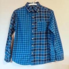 UNIQLO ユニクロ チェック柄 長袖 ネルシャツ 150cm 青