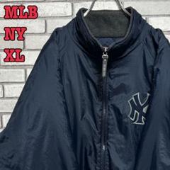 MLB☆NY ヤンキース キルティングジャケット ビッグロゴ XL ネイビー