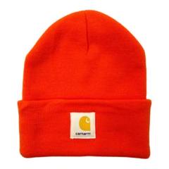 CARHARTT ビーニー ニット帽 ONE オレンジ コットン - メルカリ