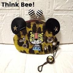 429 新品未使用 シンクビー ポーチ がま口 口金 トラ 刺繍