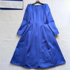 現行　極美品　セルフォード　デザインネックポンチワンピース　ロイヤルブルー　38 現行 極美品 セルフォード デザインネックポンチワンピース
