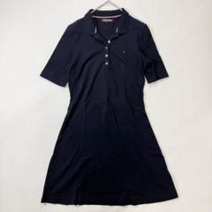 【美品】 トミーヒルフィガー 半袖 ポロワンピース ネイビー Sサイズ