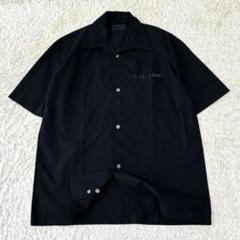 ヨウジヤマモト ダーバン★極美品★オープンカラーシャツ★シャドーストライプ★黒 ヨウジヤマモト ダーバン☆極美品☆オープンカラーシャツ
