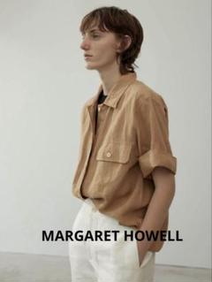 MARGARET HOWELL リネンブラウス Mサイズ ブラウン 半袖 MARGARET HOWELL リネンブラウス Mサイズ ブラウン 半袖