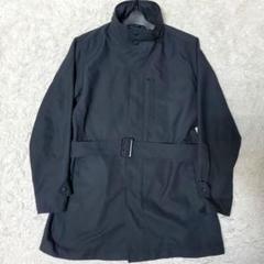 美品 UNIQLO ベルテットハーフコート フーデット 黒 メンズ