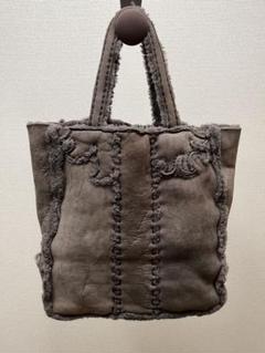 良品 1948 FALORNI UOMO トートバッグ シボ革 ダークグレー