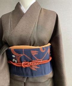 小紋　霞文　暈し染め　一つ紋　逸品　着物　しつけ糸　茶色 小紋 霞文 暈し染め 一つ紋 逸品 着物 しつけ糸 茶色 - メルカリ