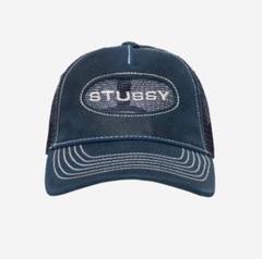 STUSSY ネイビー メッシュキャップ - メルカリ