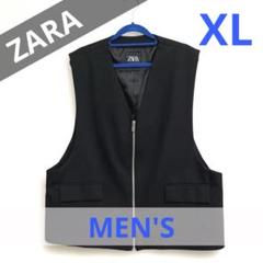 ZARA ネイビー ツイード ノースリーブベスト ZARA ツイードノースリーブベスト ポケット付き サイズL - メルカリ