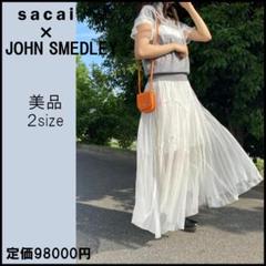 極美品 sacai ワンピース 変形 プリーツ チェック ベルト アシンメトリー sacai - 未使用 サカイ Sacai ワンピース 22AW ロングスリーブ