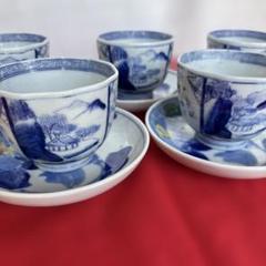 S-08 古伊万里 KOIMARI 染付 花卉文 蕎麦猪口 | imarimaru