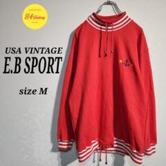 USA古着 E.B SPORT スウェットシャツ トレーナー ドローコード 刺繍