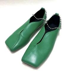 バレエシューズ パンプス 「Narcissus」ボールチェーンシューズ グリーン